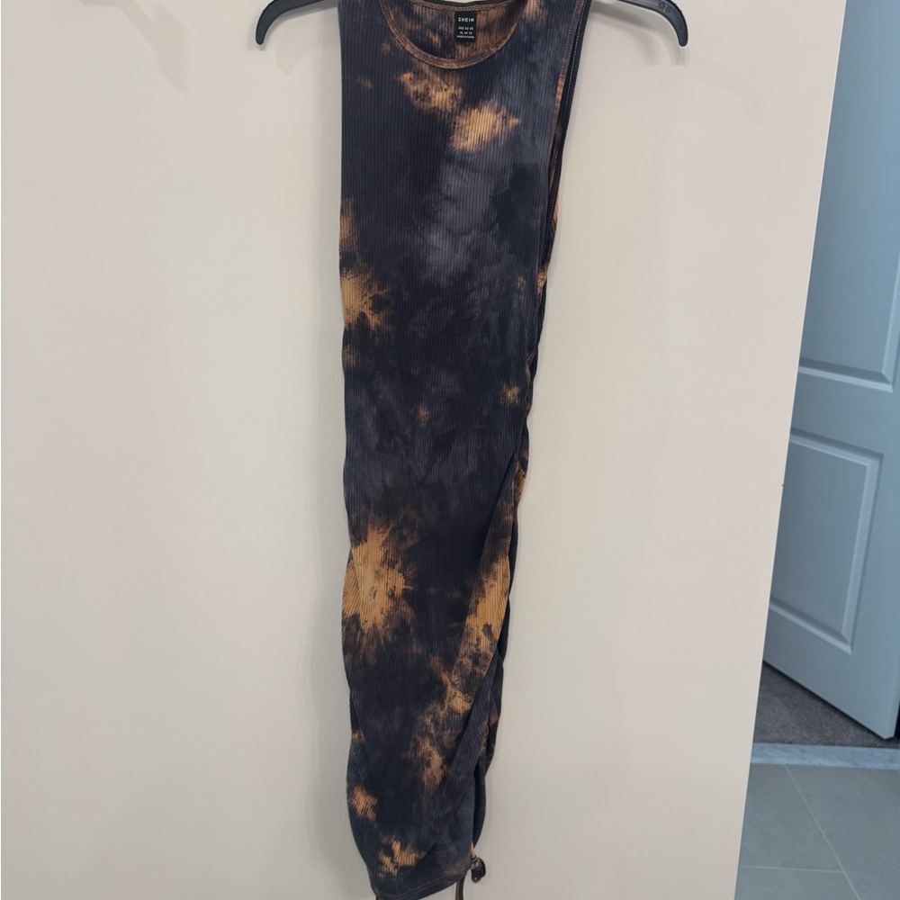 SHEIN Black and Brown Tie-Dye Dress
